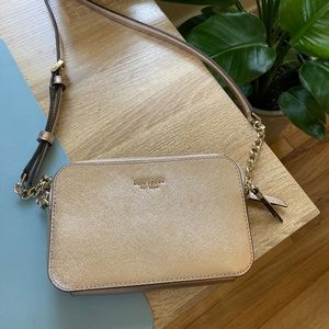 Kate Spade Gold Double Zip Small Crossbody